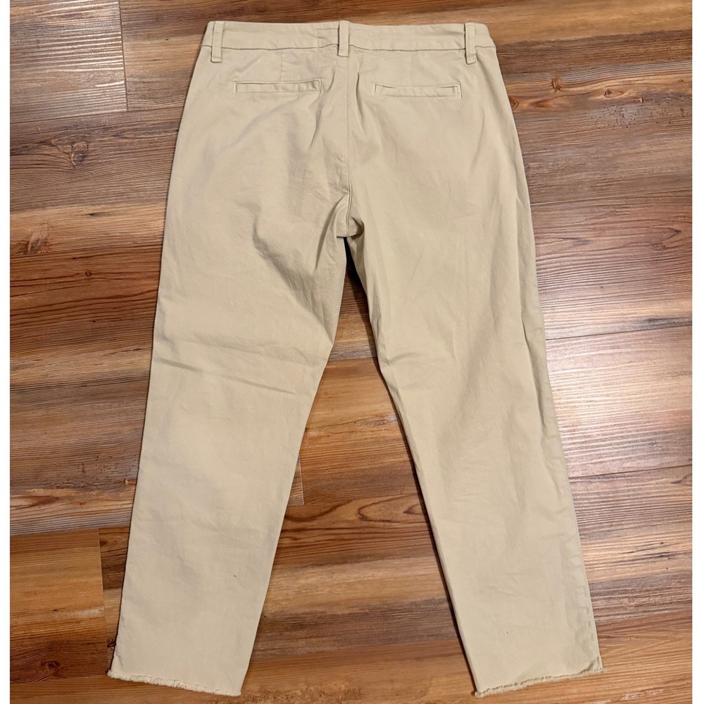 Frank & Eileen Wicklow Italian Cotton Chino Pants Tan Khaki Raw Hem Womens 6 - Picture 3 of 6